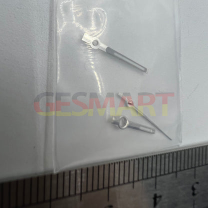 Silver trim luminous green watch hands for NH35/NH36/4R/7S movements, perfect for precise time reading.