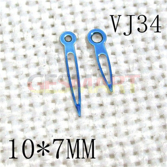 Aiguilles de montre creuses plaquées bleues 10 x 7 mm pour mouvement Hattori Epson TMI VJ34