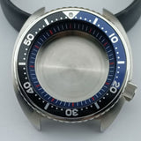 42.5mm Silver Watch Case Blue Bezel Black+Blue Ring for NH35 NH36 NH38 NH70