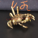 Solid Copper Little Crab Trinket Vintage Hand Carved Bronze Model Figurines