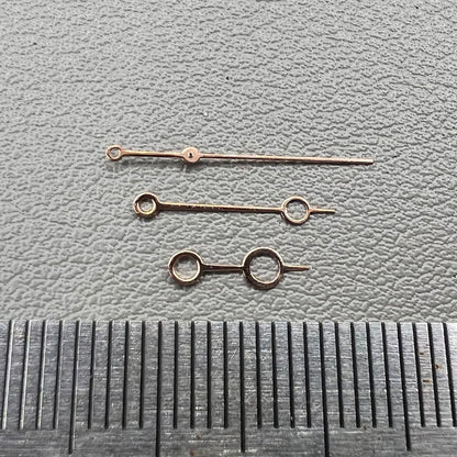 Set of rose gold hollow circle watch hands by Modified, compatible with NH35/36 NH38 NH72 movements.