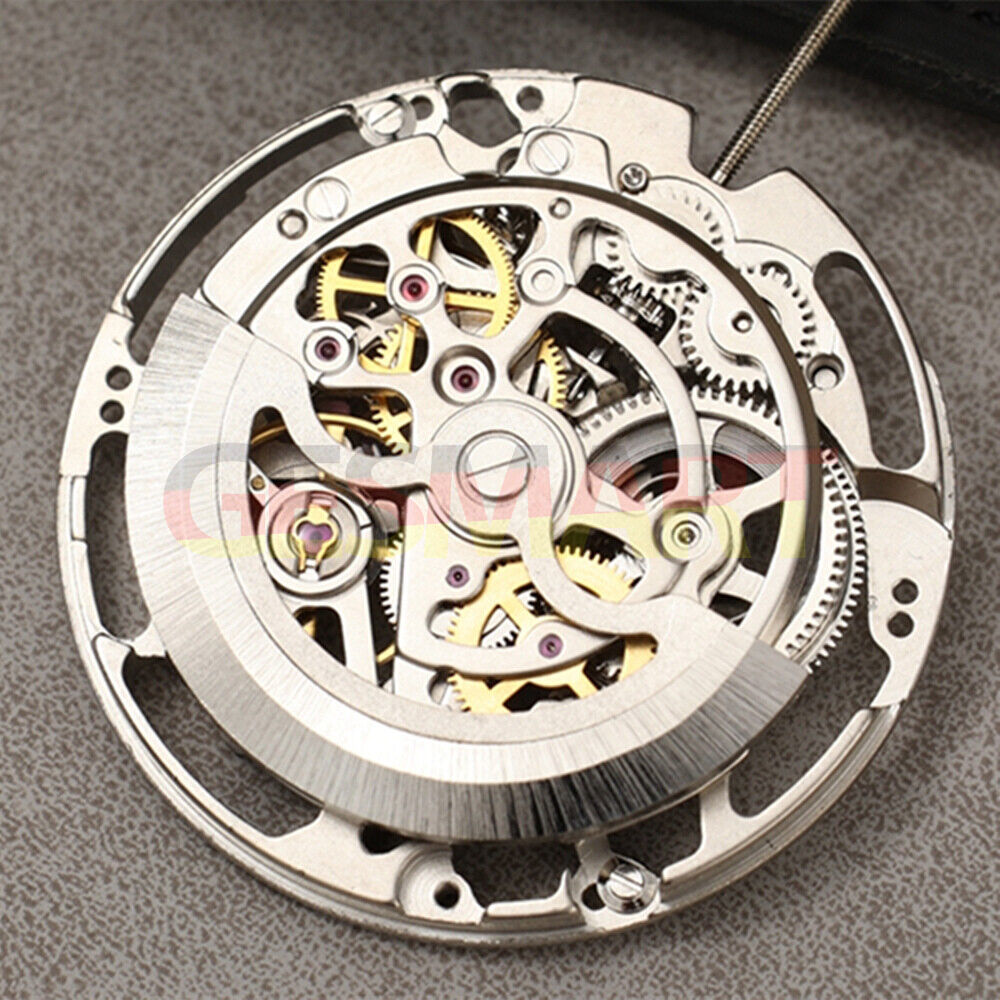 Dandong Silver hollow automatic watch accessory showcasing precise second stop timing feature.