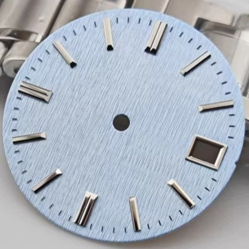 28.5mm Light Blue Watch Dial Fit for NH35 NH36 Movement No Logo Single Calendar