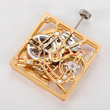 Asian HZ1B01D Silver/Golden/Black Hollow Square Automatic Mechanical Movement