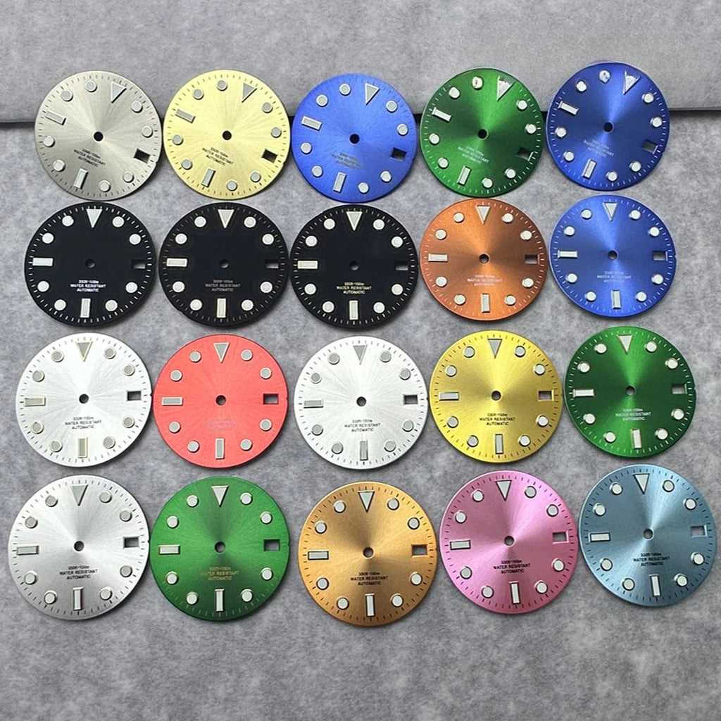 28.5mm Multicolor Watch Dial with Date Window Luminous Dial Fit NH35 /NH36/4R/7S