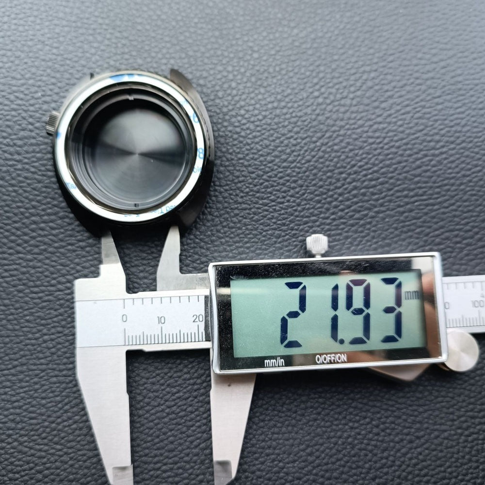 42.5mm silver watch case with red bezel and white ring for NH35-NH72 movements