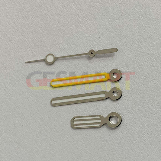 Green luminous color block watch hands for NH35/NH36/4R/7S movements, ideal for precision timekeeping.