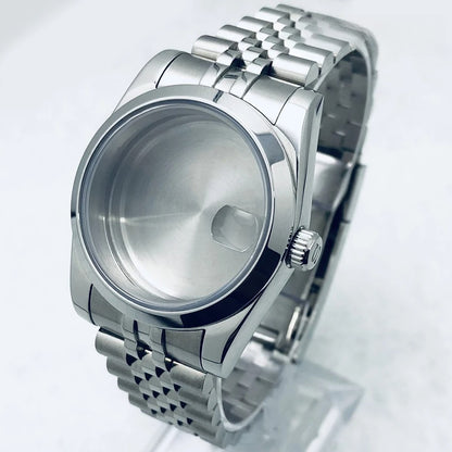 36/40mm Watch Case with Stainless Steel Sapphire Crystal for NH34 NH36 S Crown