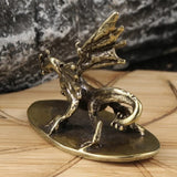 Solid Copper Pterosaur Dragon Trinket Vintage Hand Carved Bronze Model Figurines