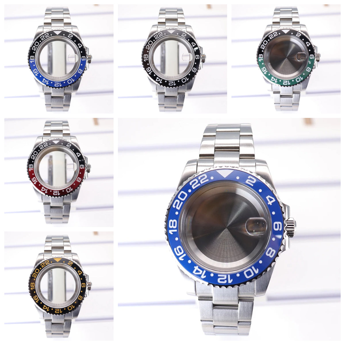 Silver 40mm Diver Case Sapphire  For NH35 NH36 NH34 NH38 Miyota 8215 Eta 2824