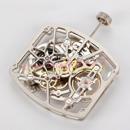 Asian HZ1C02A barrel-shaped automatic watch with silver, gold, black accents, ideal for stylish everyday wear