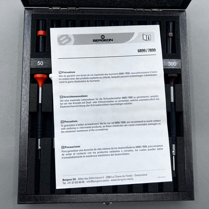 Swiss Bergeon 7899-A10 Set Of 10 Ergonomic Screwdrivers Ø0.50mm-Ø3.00mm