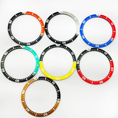 38 mm * 31,5 mm insert de lunette à anneau en aluminium plat avec perle lumineuse C3 pour Seiko SKX007 SKX009 Nouveaux accessoires de remplacement SRPD
