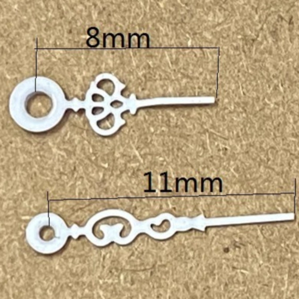 Floral white watch hands 8x11mm for Ronda 763 762 751 movements