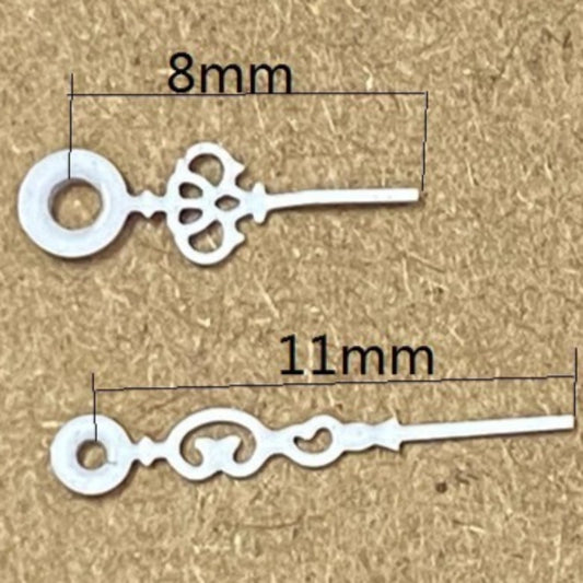 Floral white watch hands 8x11mm for Ronda 763 762 751 movements