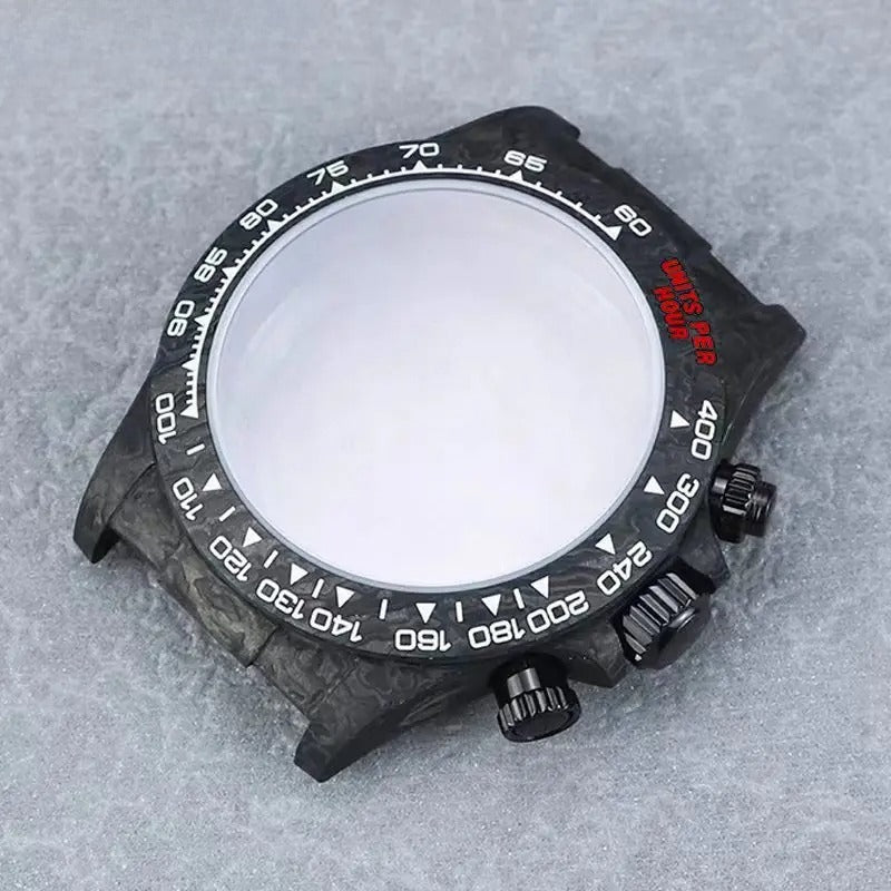 4130 Carbon Fiber Watch Case 38mm Carbon Fiber Colorful Bezel Sapphire Glass