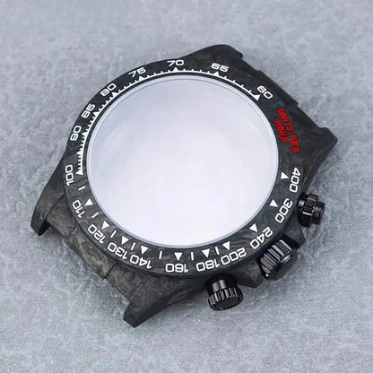 4130 Carbon Fiber Watch Case 38mm Carbon Fiber Colorful Bezel Sapphire Glass
