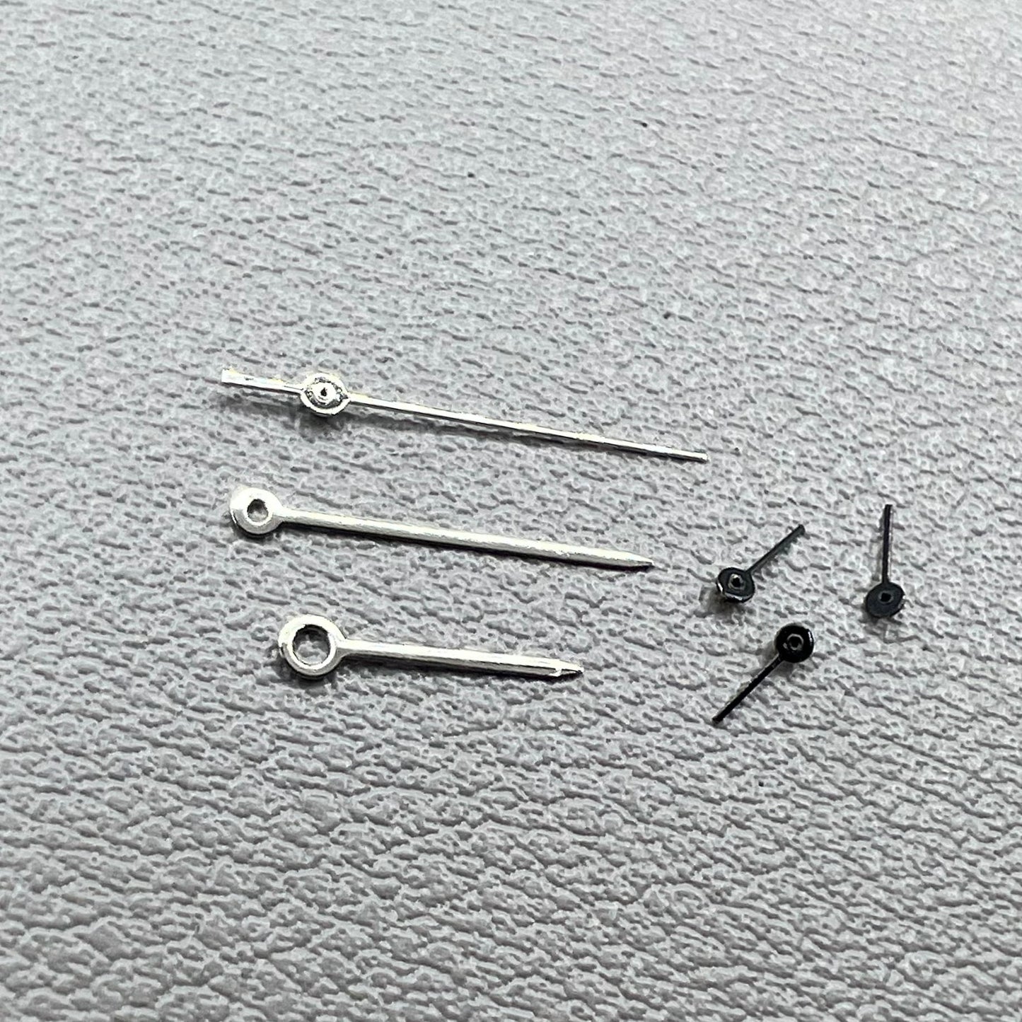 2 Sets Black Small Second Hands Silver Trim Hand Set for VD53 VD54 VD57 Movement