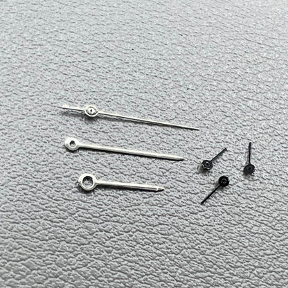 2 Sets Black Small Second Hands Silver Trim Hand Set for VD53 VD54 VD57 Movement
