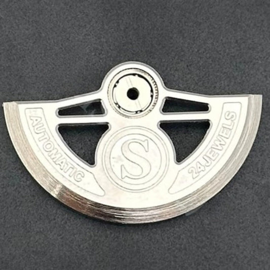 Modified Silver Hollow S Carved Rotor Oscillating Weight for NH35 NH36 Movement