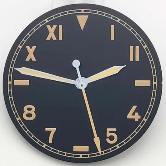Modified Lume 28.5mm Black Watch Dial+Yellow watch Hands for NH35/NH36/2824/8215