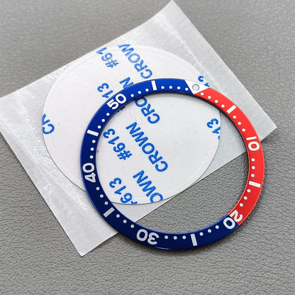 38mm Blue Red Flat Aluminum C3 Lume Watch Bezel Insert for SKX007 SKX009