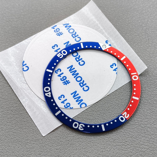 38mm Blue Red Flat Aluminum C3 Lume Watch Bezel Insert for SKX007 SKX009