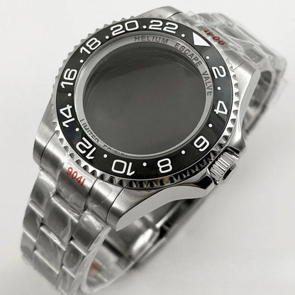 44mm Watch Case for Deep SEA Style for NH34 NH35 NH36 Rotating Bezel Solid Back