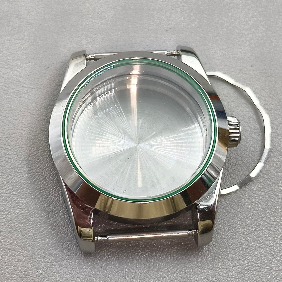 39MM Stainless Steel Silver Watch Case Sapphire Glass Solid Bottom for NH35 NH36 4R