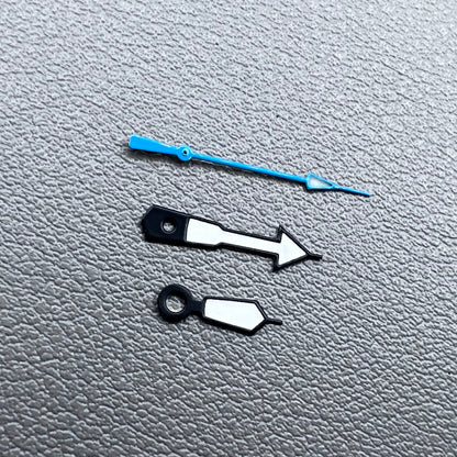 Green Lume Black Trim White Painted Blue Second Watch Hands for NH35 36 Movement