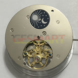 Asian 3 Hands Star Moon Phase@12 Men with Flywheel Automatic Mechanical Movement