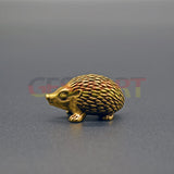 Solid Copper Little Hedgehog Trinket Vintage Hand Carved Bronze Model Figurines