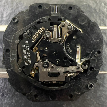 Japan Made PC32A quartz watch movement with 3 hands and black disk, ideal for H2 HCP2 model repairs.