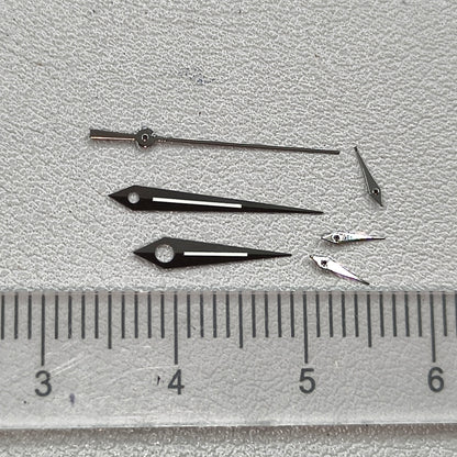 Luminous Polished Black 6 Pins Watch Hands for Ronda 5040B Quartz Movement