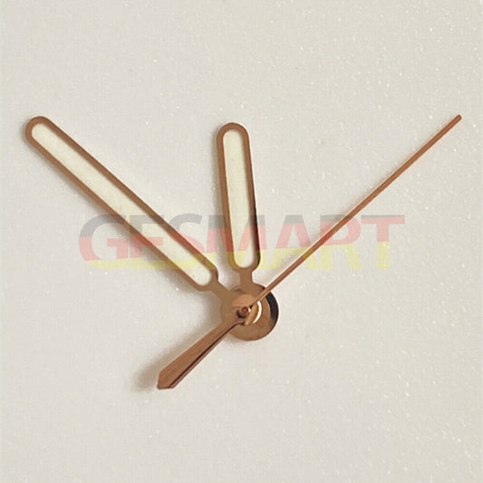 Set of 3 green luminous rose gold watch hands for NH35 NH36 SKX007 - precise timekeeping parts.