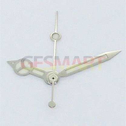 Aiguilles de montre polies vertes et bleues avec garniture argentée pour modèles Asian 8215/2813/8205