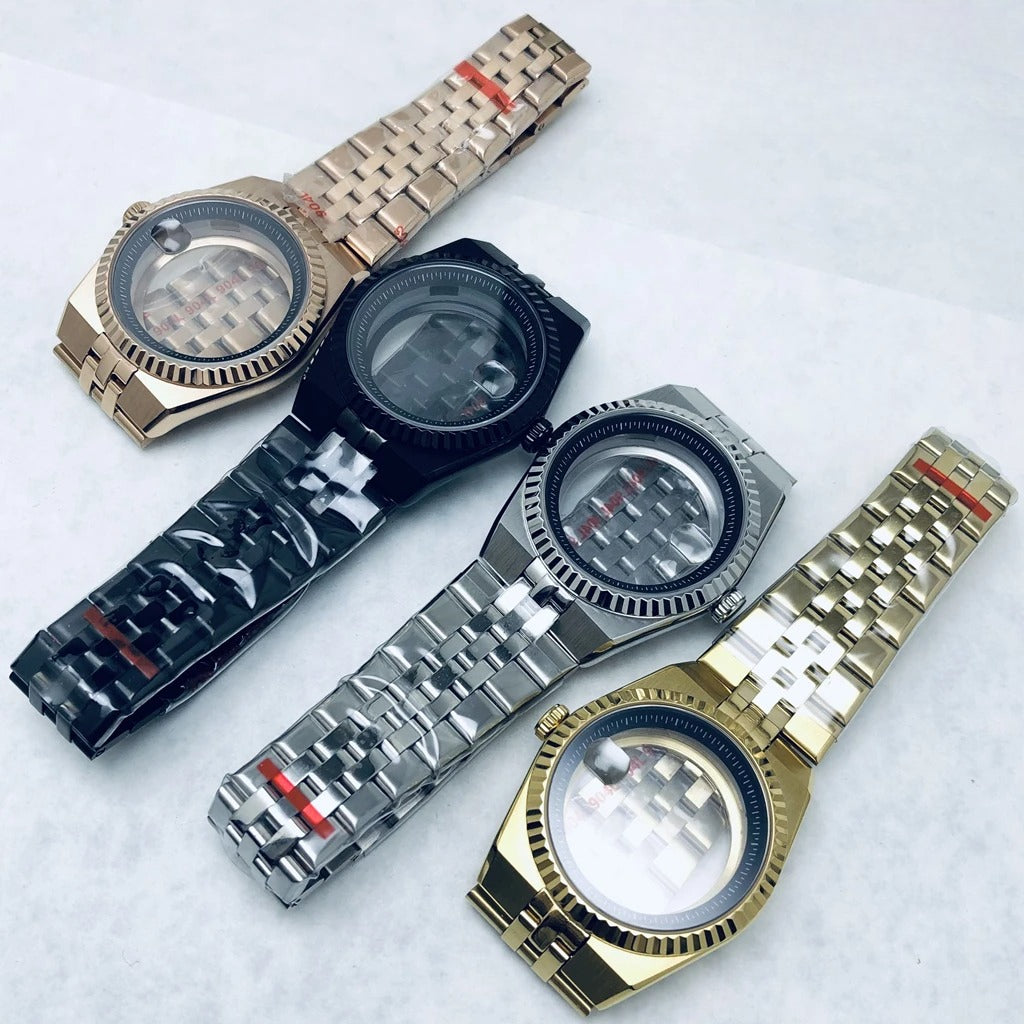 904L Stainless Steel 40mm Land-Dwellwe Watch Case+Strap Sapphire Glass for NH35