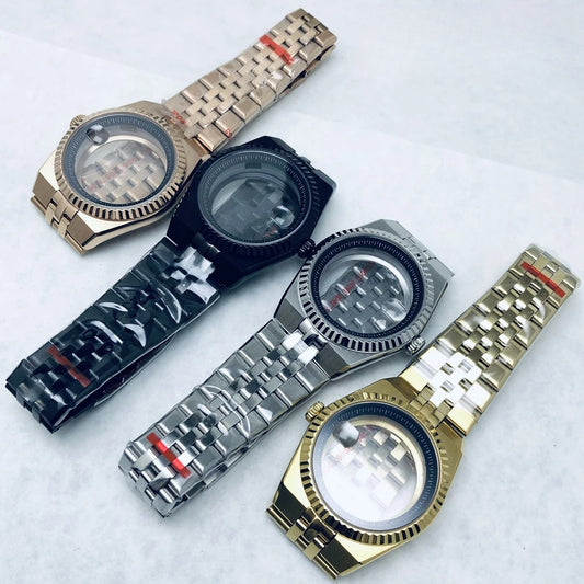 904L Stainless Steel 40mm Land-Dwellwe Watch Case+Strap Sapphire Glass for NH35