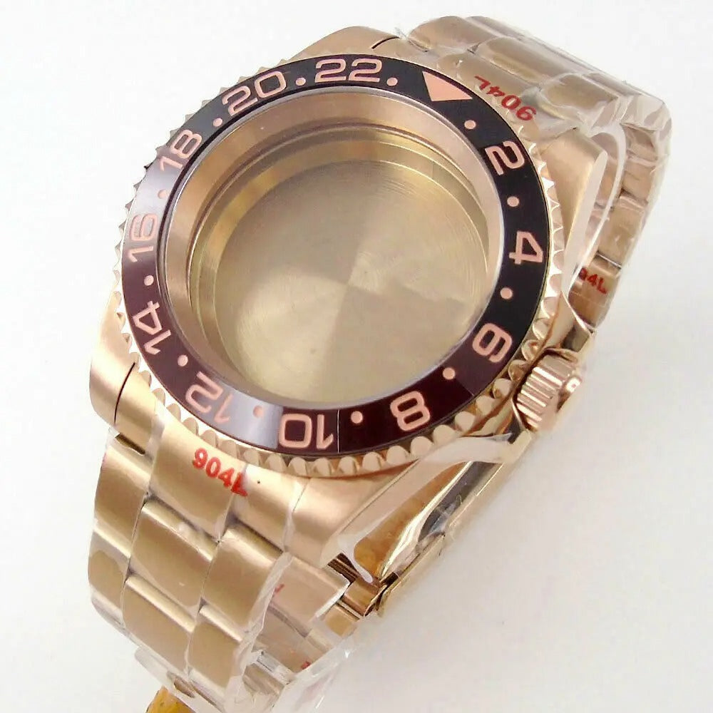 40mm Ceramic Bezel Sapphire Glass Case Fit NH35 NH36 2824 2836 Miyota 8215 8205