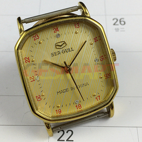 28mm Octagonal Golden Case Golden Dial Tianjin Seagull Manual Mechanical Watch