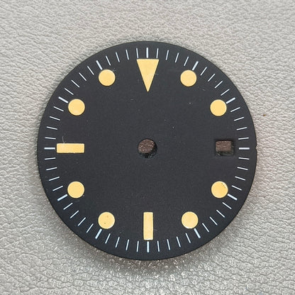 28.5mm Vintage with Calendar Green Lume Watch Dial for NH34 NH35 Movement