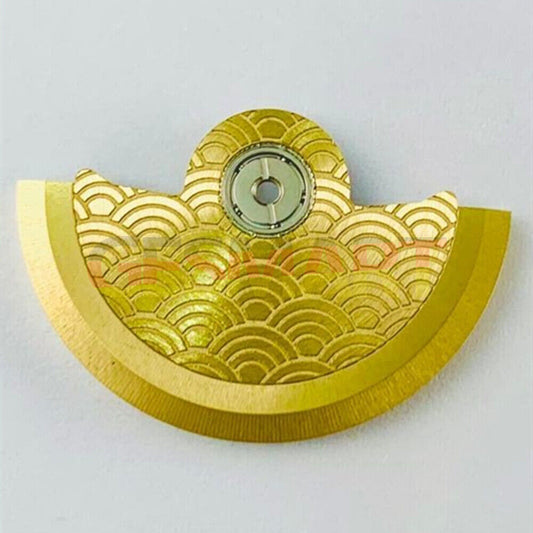 Golden Sea Wave Carved Rotor Oscillating Weight for Miyota NH35 NH36 Movement