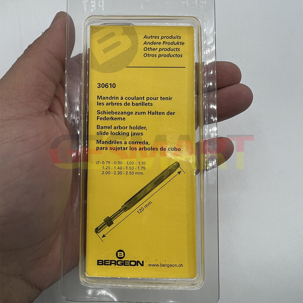 Bergeon 30432 pin vice with slide lock, ideal for holding drills and broaches securely.