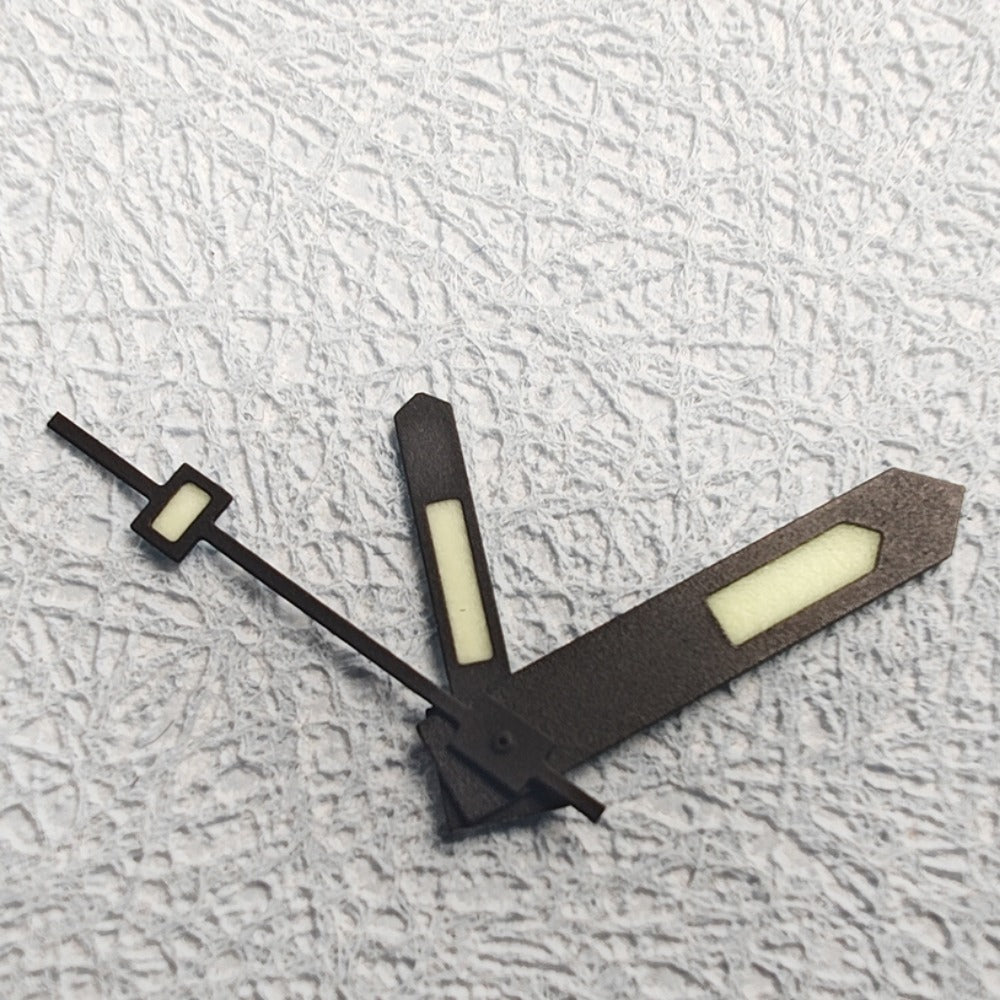 Black Trim C3 Green Lume vintage watch hands, compatible with NH34 NH35, with luminous glow for night visibility