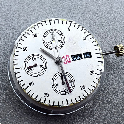Shanghai 7750 Automatic Mechanical Movement Small Second@9 Black Day Date