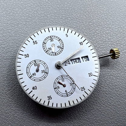 SHANGHAI 7750 White Day Date Small Automatic Mechanical Movement Second@9
