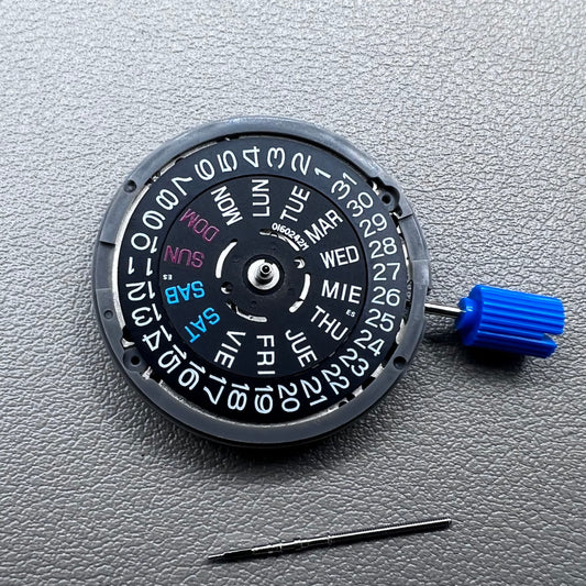 Japan Seiko NH36 NH36A Movement English font Black Disk Week Crown@3.8