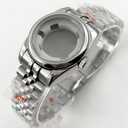 31MM Round Bezel Sapphire Glass Jubilee bracelet Watch Case Ladies Fit NH05 NH06