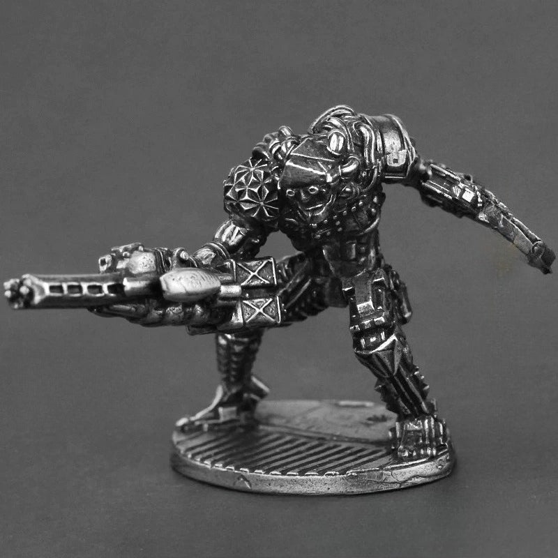 White Brass Figurine Maynard Cyberpunk Miniature - Heavy Combat Robot Rotary Cannon Figure