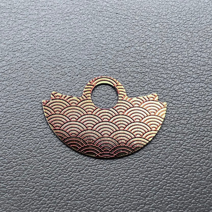 Orange Wave Golden Background Oscillating Weight Overlay for NH35 Movement